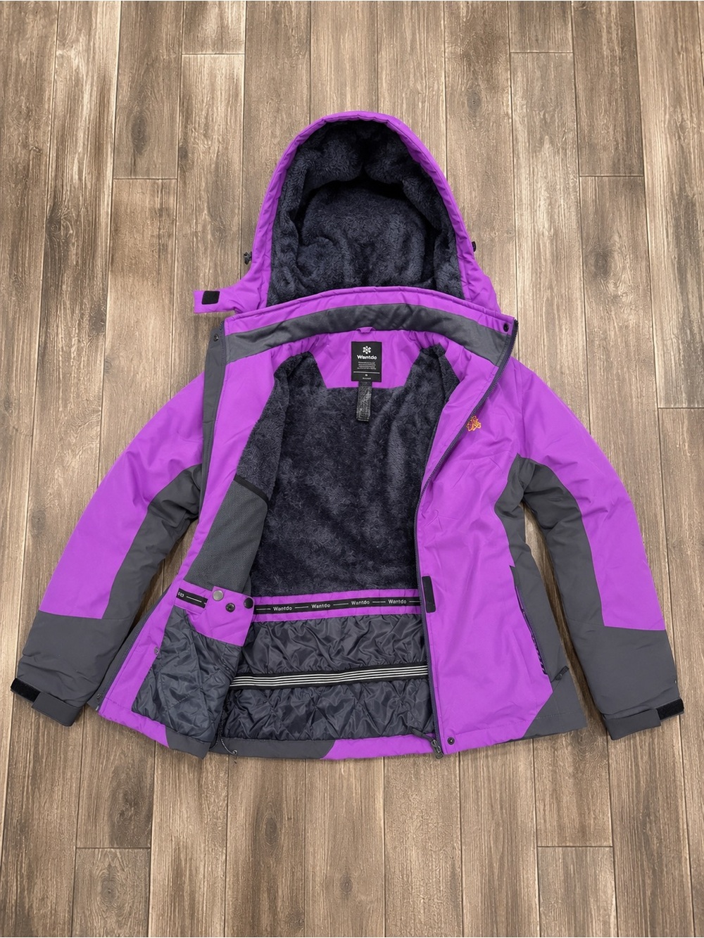 Women’s Purple and Gray Ski Jacket with Fleece Lining